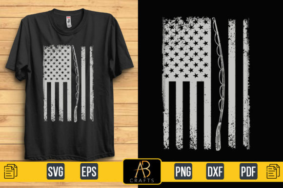 About Flag with Fishing Rod T Shirt Graphics