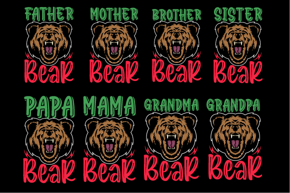 Christmas Bear Family T-shirt Bundle: Graphics & Print Templates