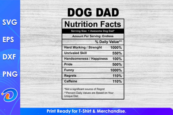 Dog Dad Nutrition Facts Father’s Day SVG