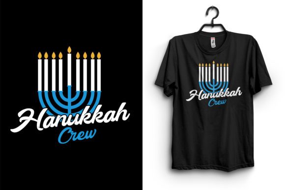 Hanukkah Crew T-Shirt Design: Graphics & Print Templates