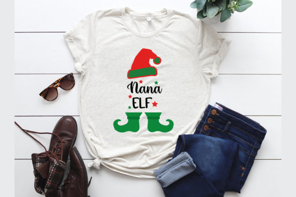 Nana Elf SVG Christmas Graphics for T-Shirt Designs