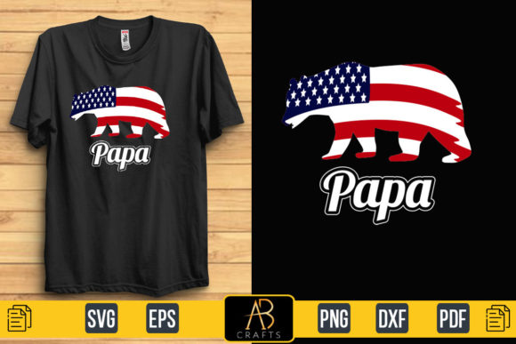 Papa Veteran T Shirt Sublimation Design: Graphics & Print Templates