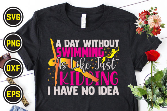 Swimming SVG T Shirt Design 01: Graphics & Print Templates
