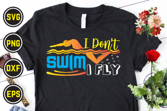 Swimming SVG T-Shirt Design 02: Graphics for Print Templates